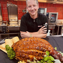 Smoked Vanilla & Whiskey Glazed Ham With Pineapple Relish